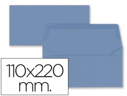 9 sobres Liderpapel 110x220mm. offset 80g/m² color azul oscuro